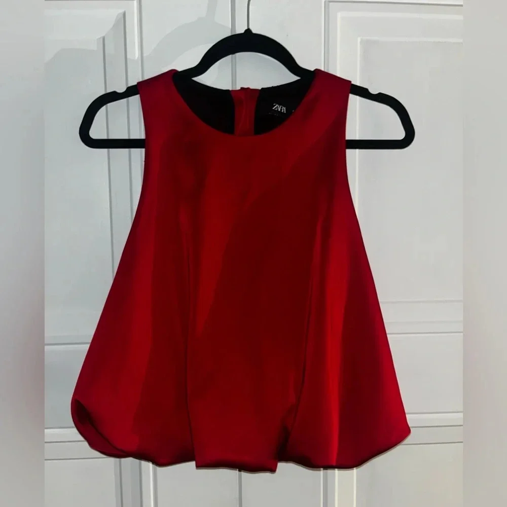 Zara Red Balloon Top